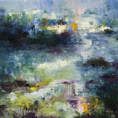 Blue Flow, Oil on canvas, 12"x12"