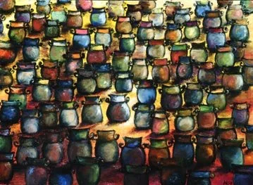 Neighborhood Connections, Oil on paper