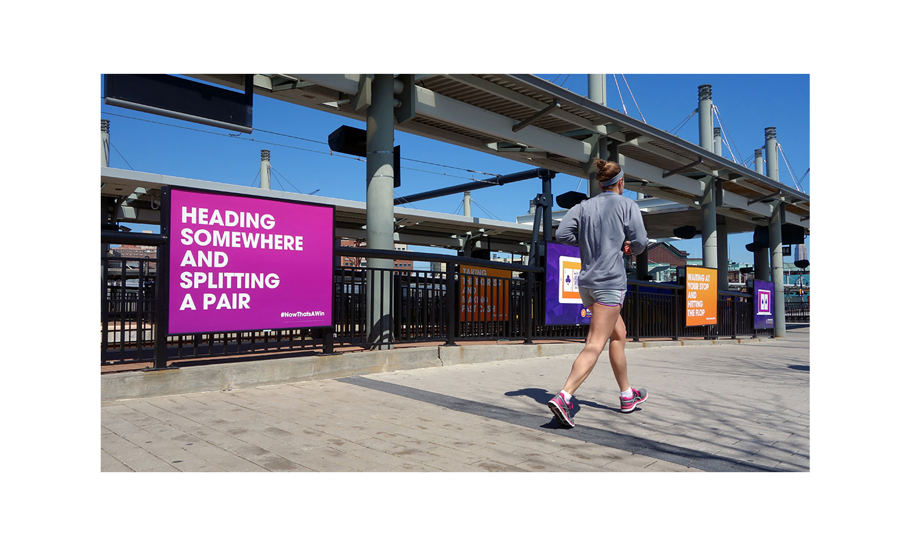 New Jersey is a commuter state, so we dominated local train stations with a narrative that enticed the public to play during their commute. This was a big point of difference based on our local knowledge.