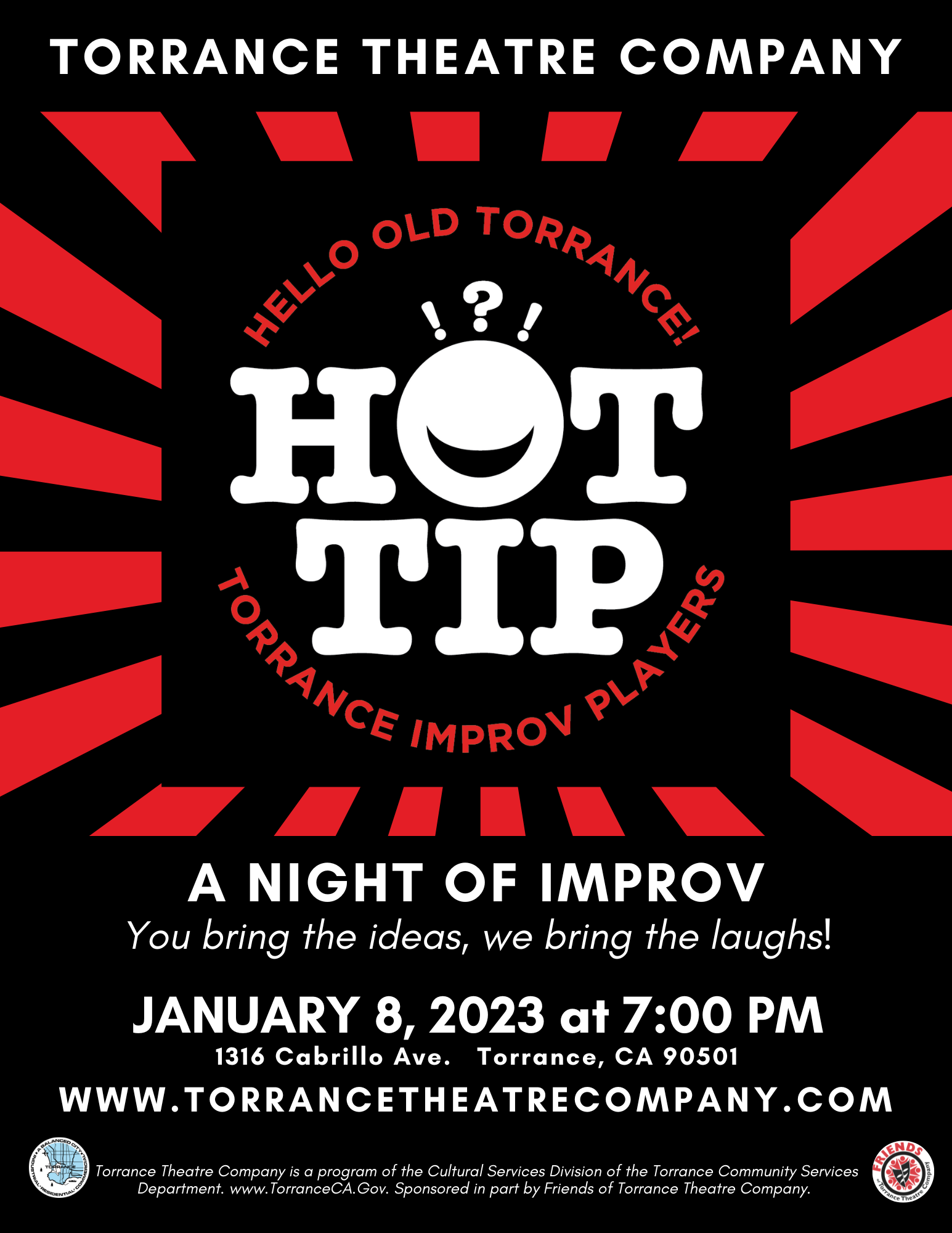 Hot Tip Improv Show | Calendar Month View | City of Torrance