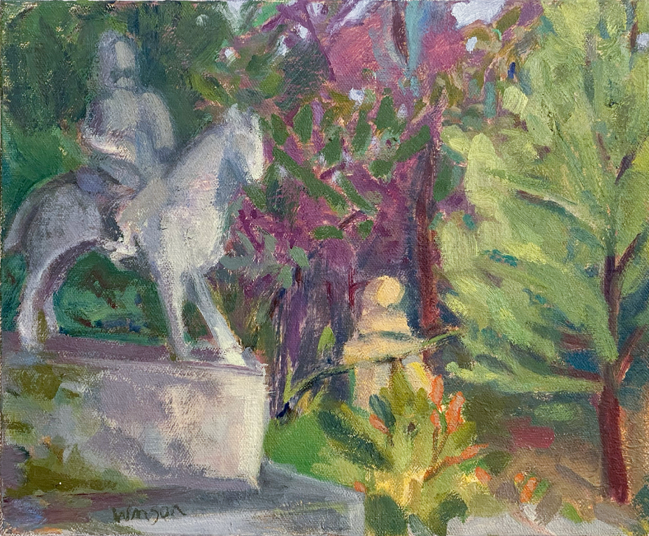 Megan Williamson,
Ragdale Garden, 1989
Oil on canvas
9 × 11 in | 22.9 × 27.9 cm