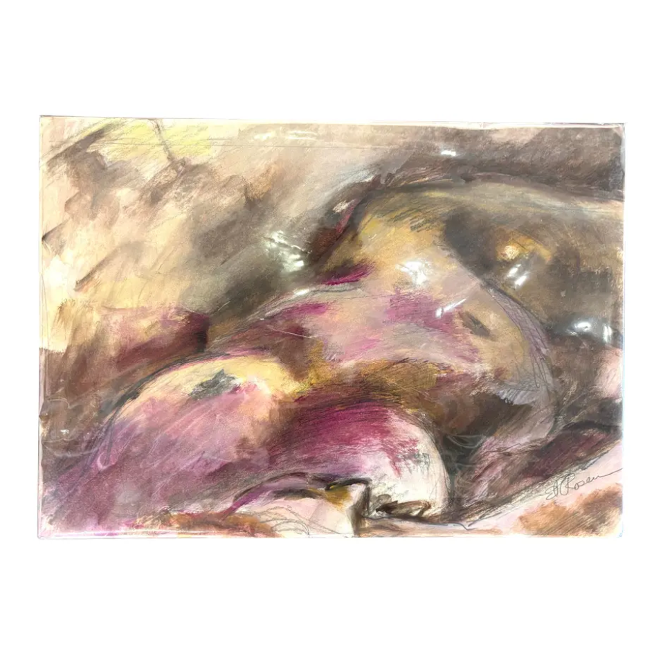 Ed Rosen,
Vintage 60s Abstract Earthy Painting, ca. 1960
Gouache and graphite on paper