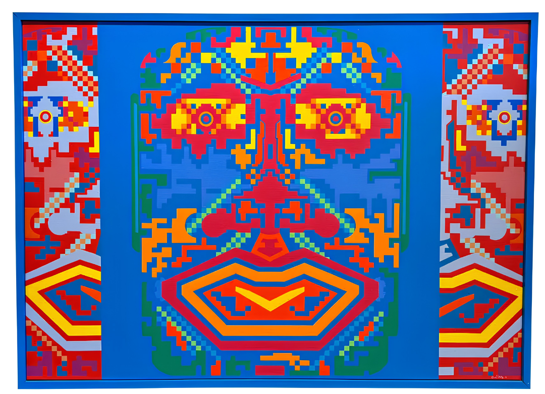 Errol Ortiz,
Chameleon, 2012
Oil on canvas
38 × 51 × 1 3/4 in | 96.5 × 129.5 × 4.4 cm with frame included