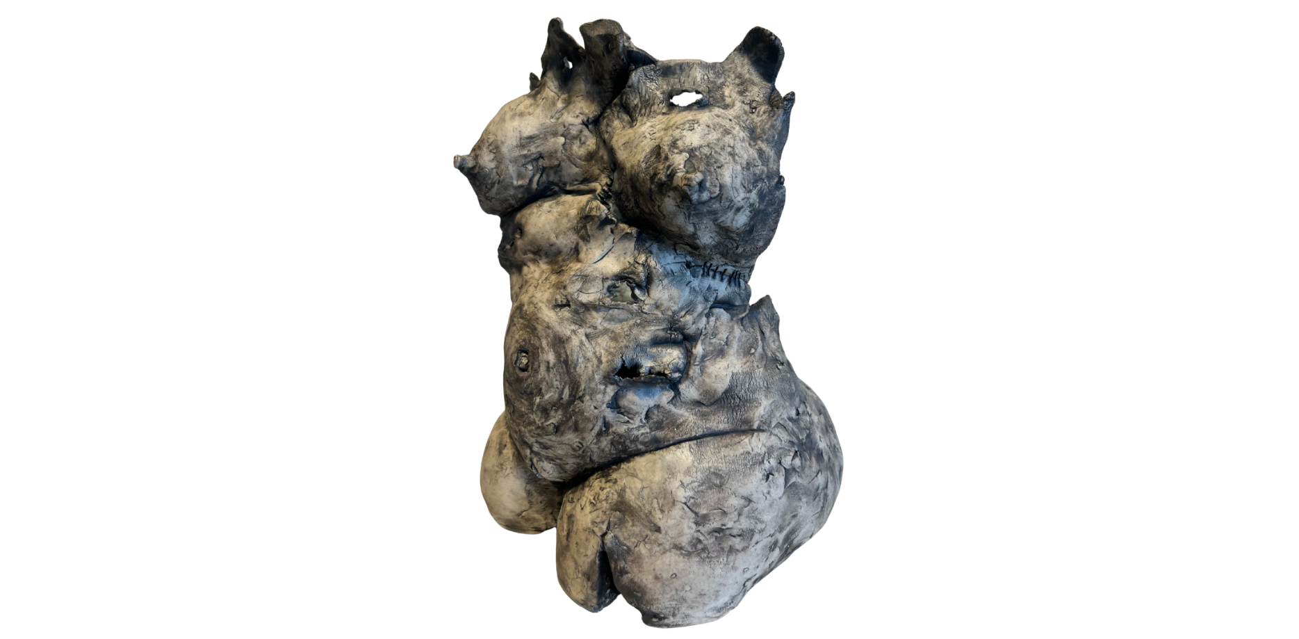 Trappings #6 - Figural Nude Stoneware Sculpture