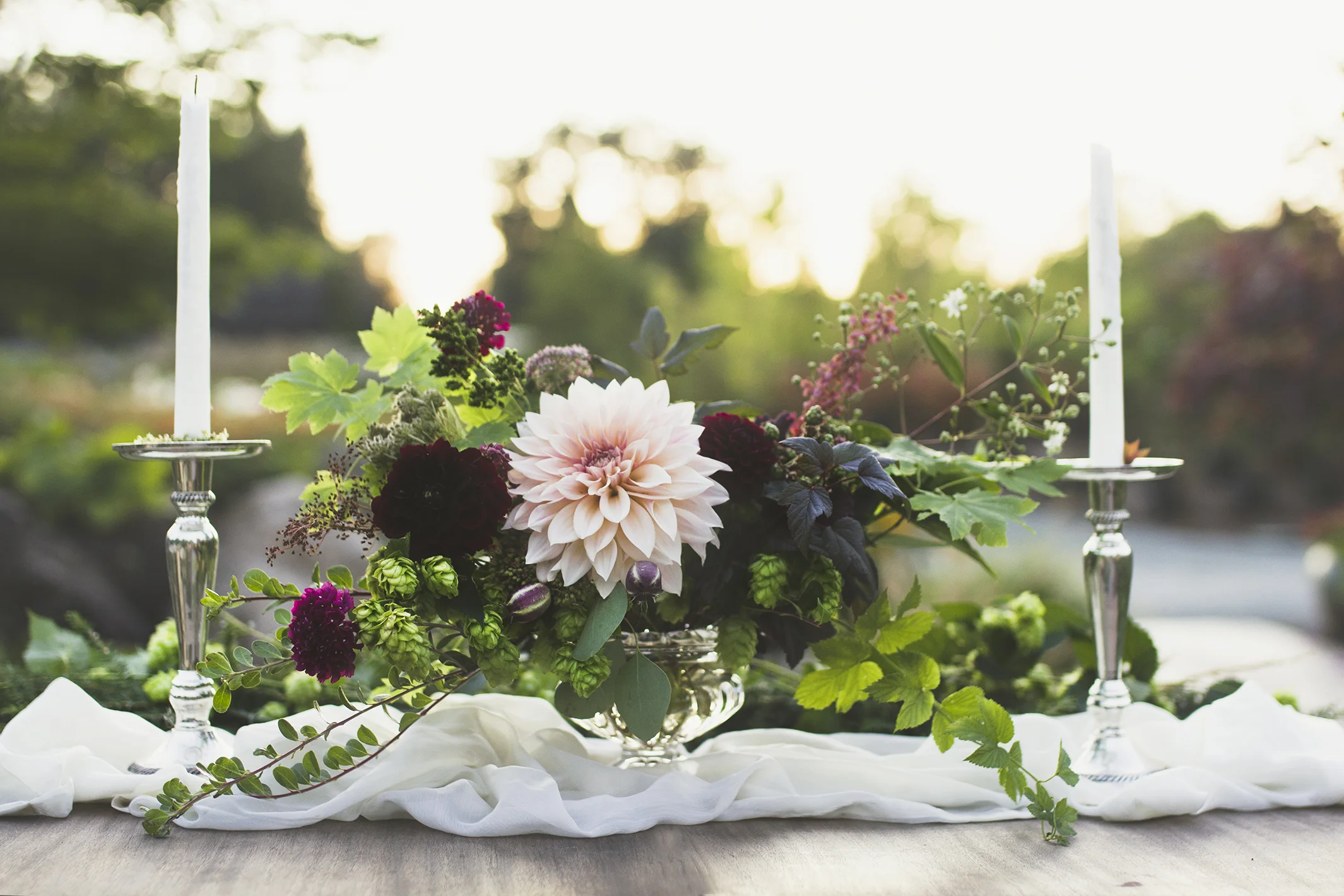 Lush garden inspired arrangements highlights the best of what is growing each season! Flowers by Scattered Seeds… a flower farm