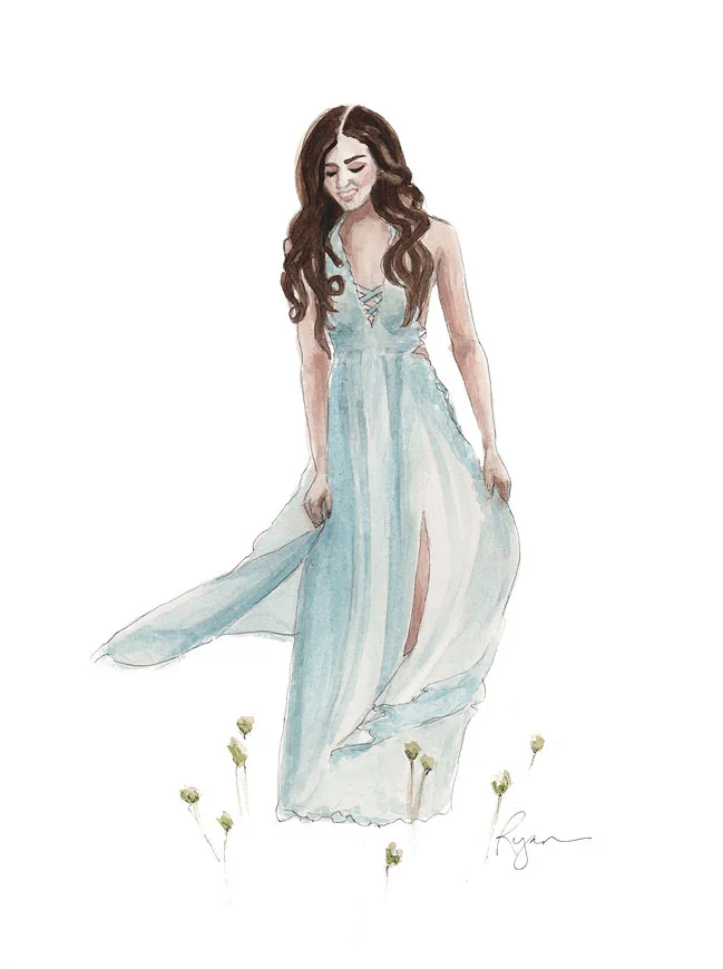 A lovely Senior Portrait Illustration Commission
