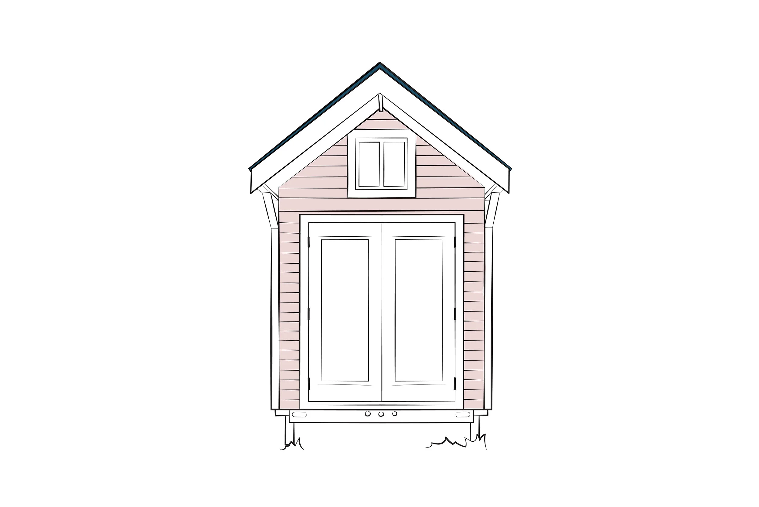 Serie of vector illustrations representing tiny houses.
