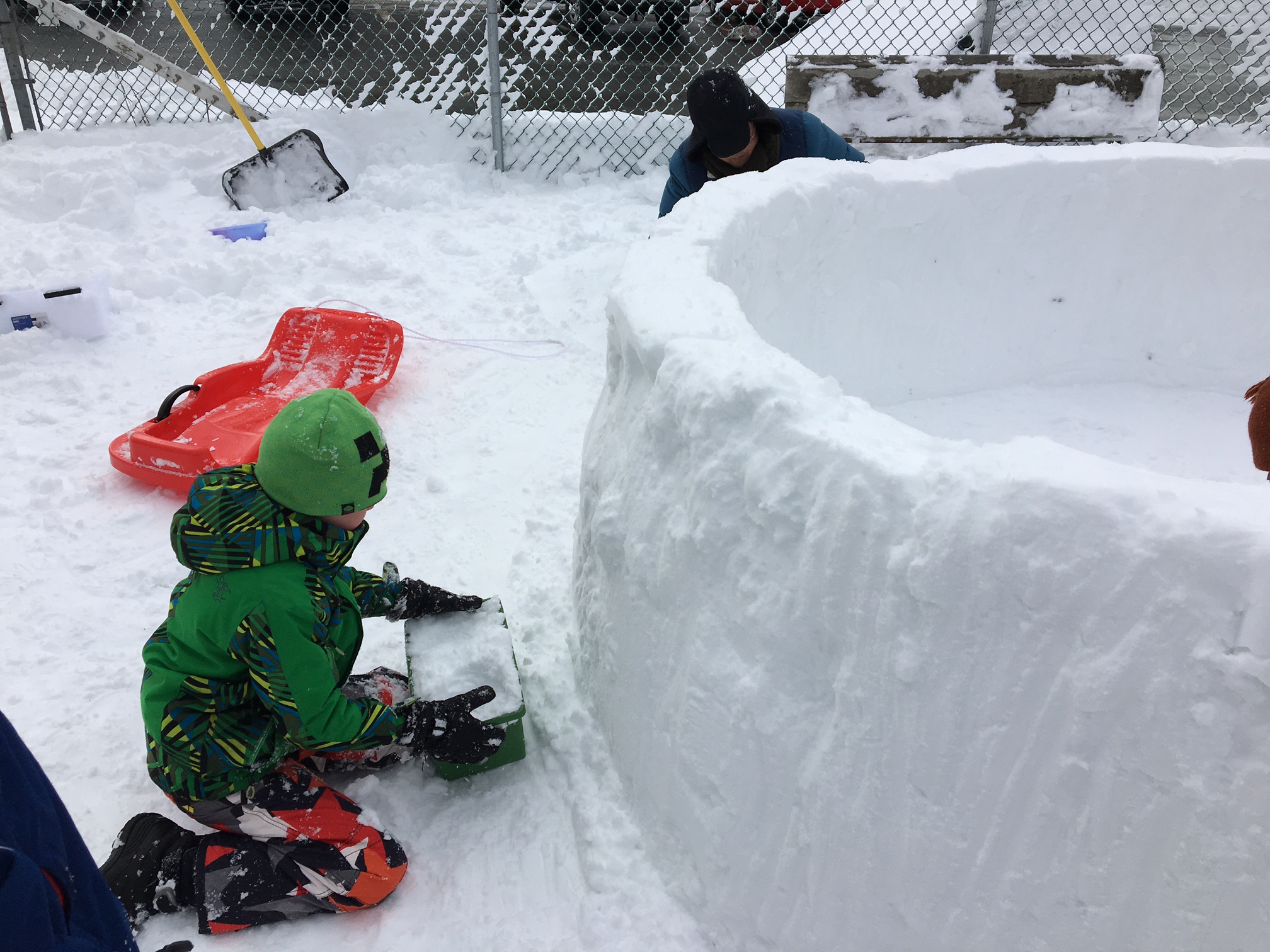 Snow brick, by snow brick... .