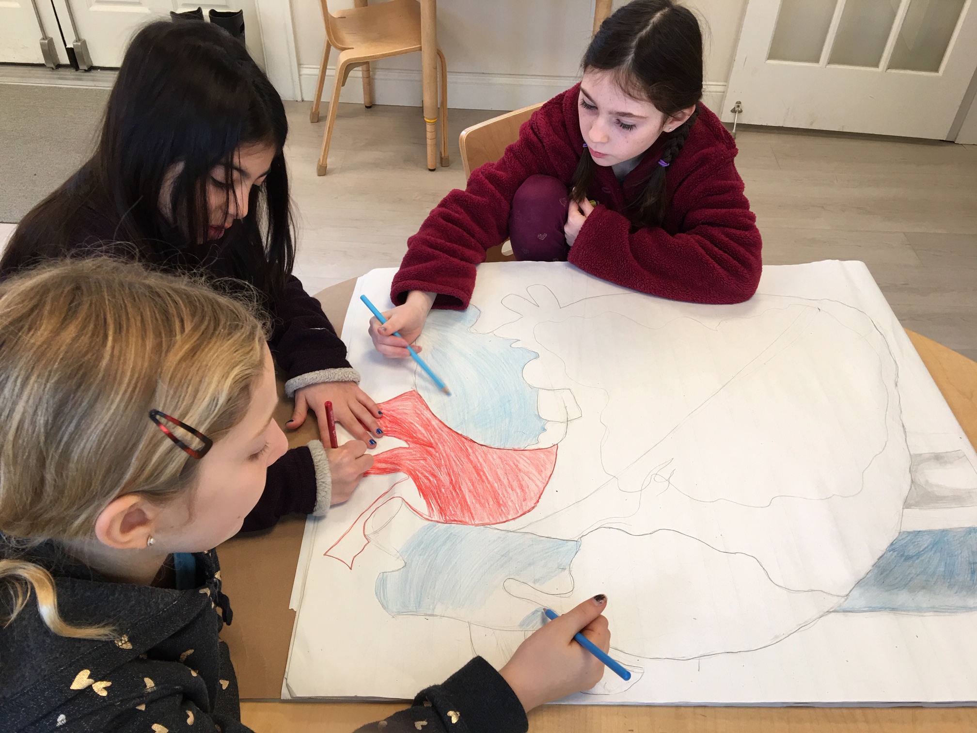 Fourth and fifth graders study the heart and prepare for presentations that include explaining the heart as a pump.