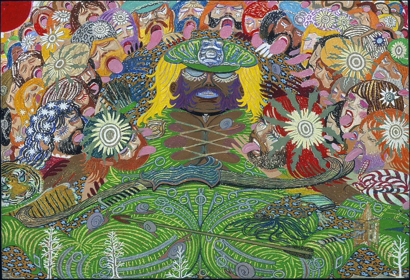  Drawing With Green Archer, 2006, Oil pastel on paper, 14 X 20 inches 