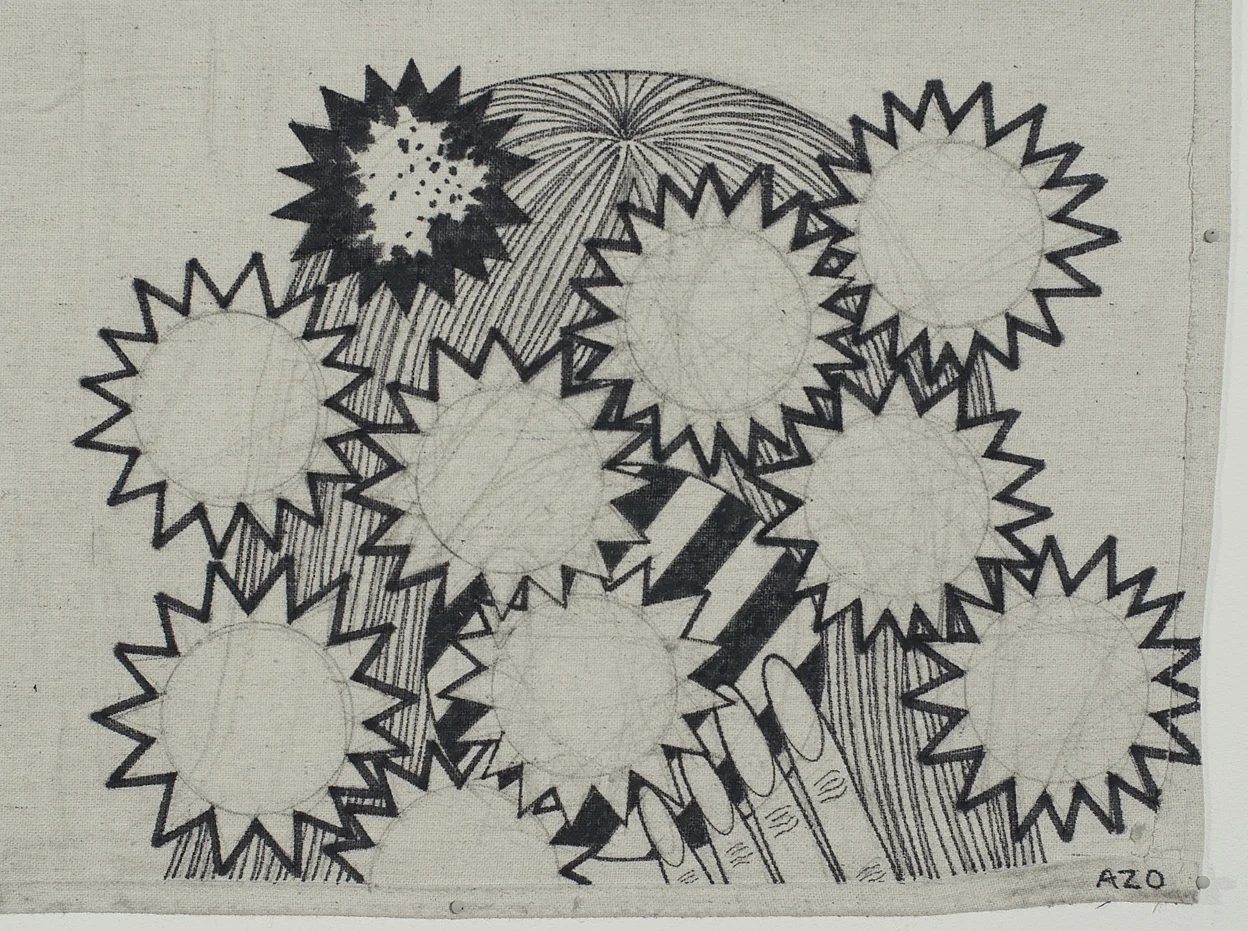 Detail 2, Migraine Party Line, 2011, Marker on canvas