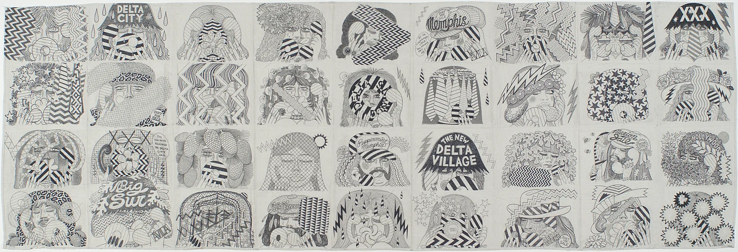 Migraine Party Line, 2011, Marker on canvas, 48 X 144 inches