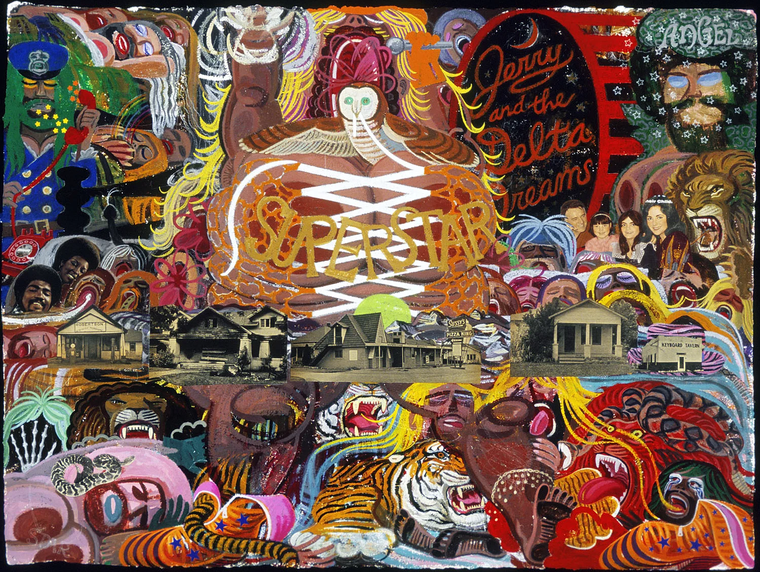  Memphis With Mountains And A Lime Sunset, 2007, Acrylic and collage on paper, 30 X 40 inches 