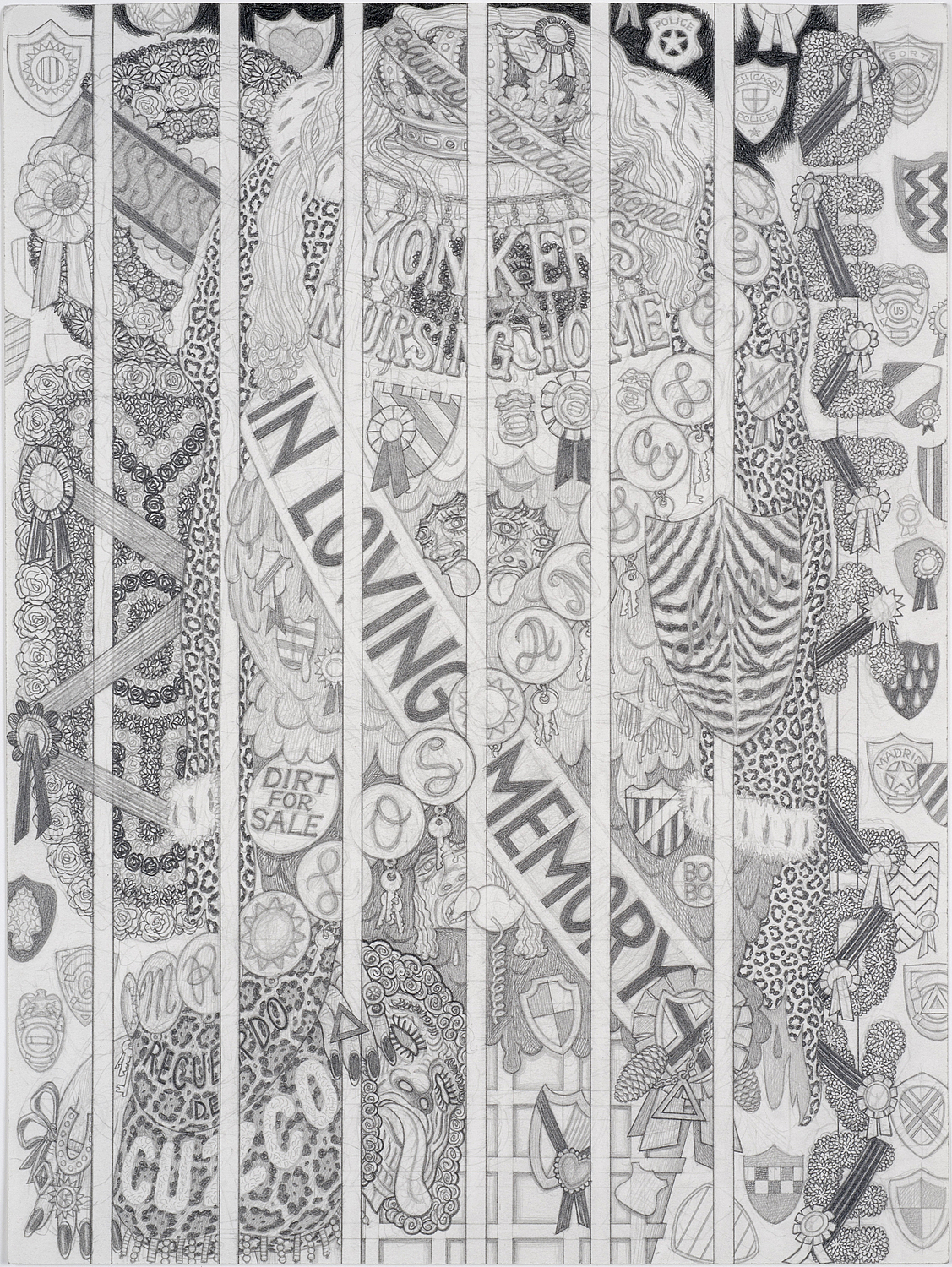 Shrine For Ice Cream Royalty (In Loving Memory), 2013, Graphite on paper, 12 X 9 inches