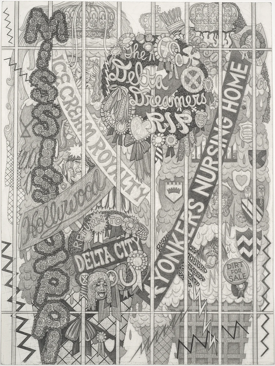 Shrine for Ice Cream Royalty (Mississippi), 2013, Graphite on paper, 12 X 9 inches