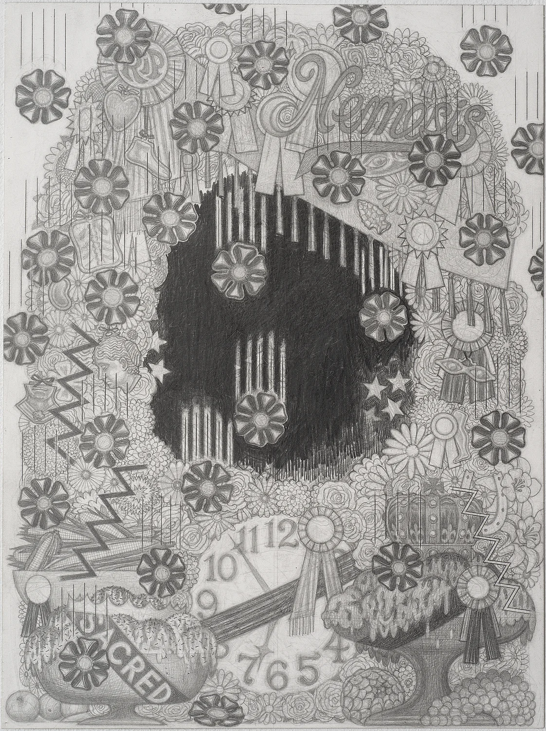 Love Letter To Memphis, I Mean, Nemesis, 2017, Graphite on paper, 12 X 9 inches.