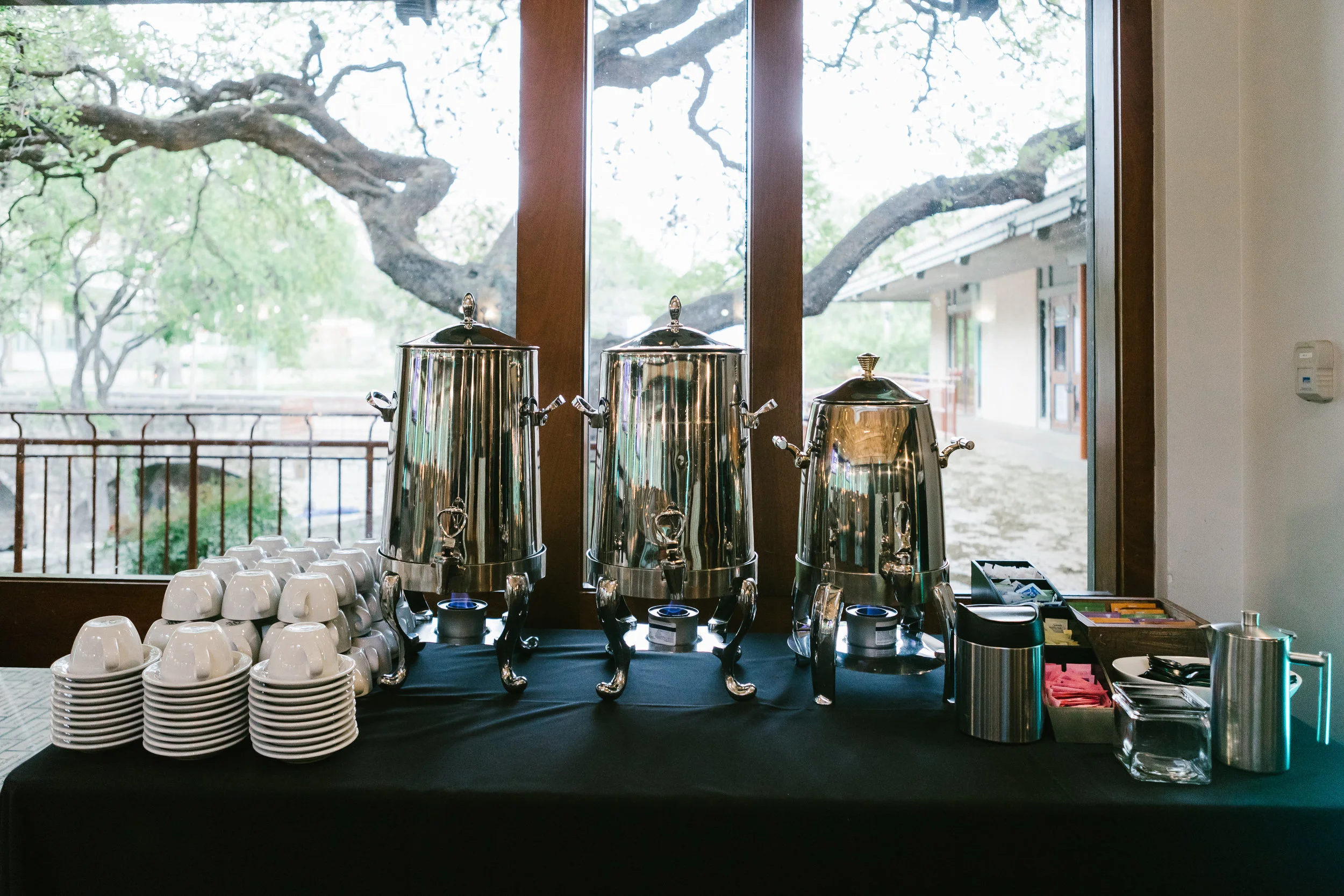  regular and decaf coffee station display 