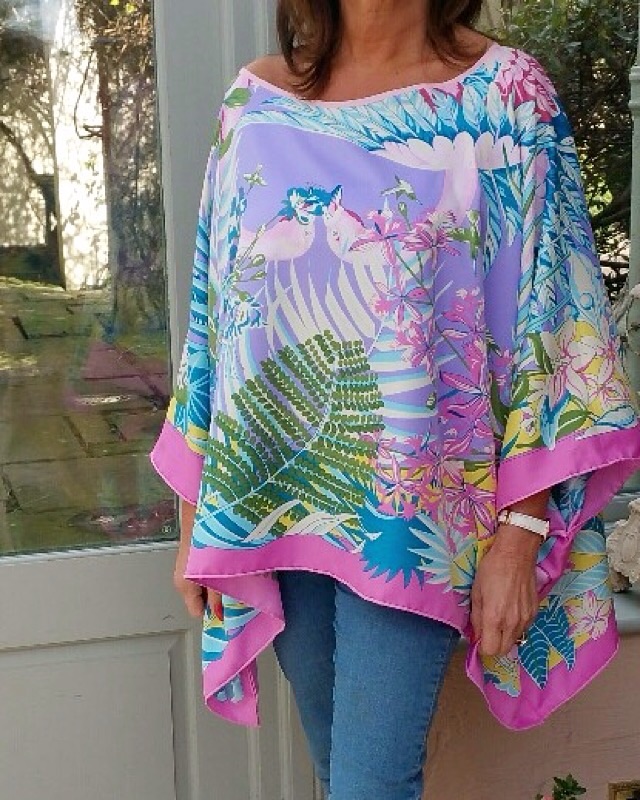 Silk twill scarf top