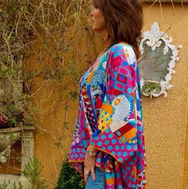 Silk twill scarf top