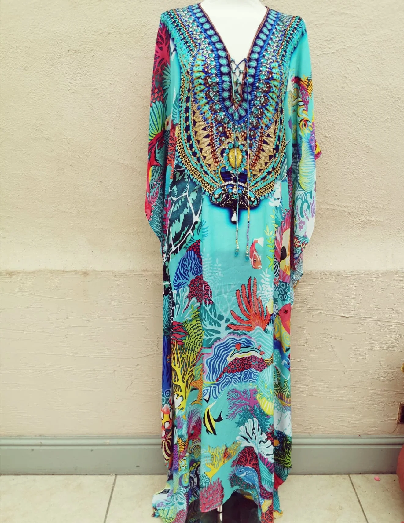 long silk kaftan