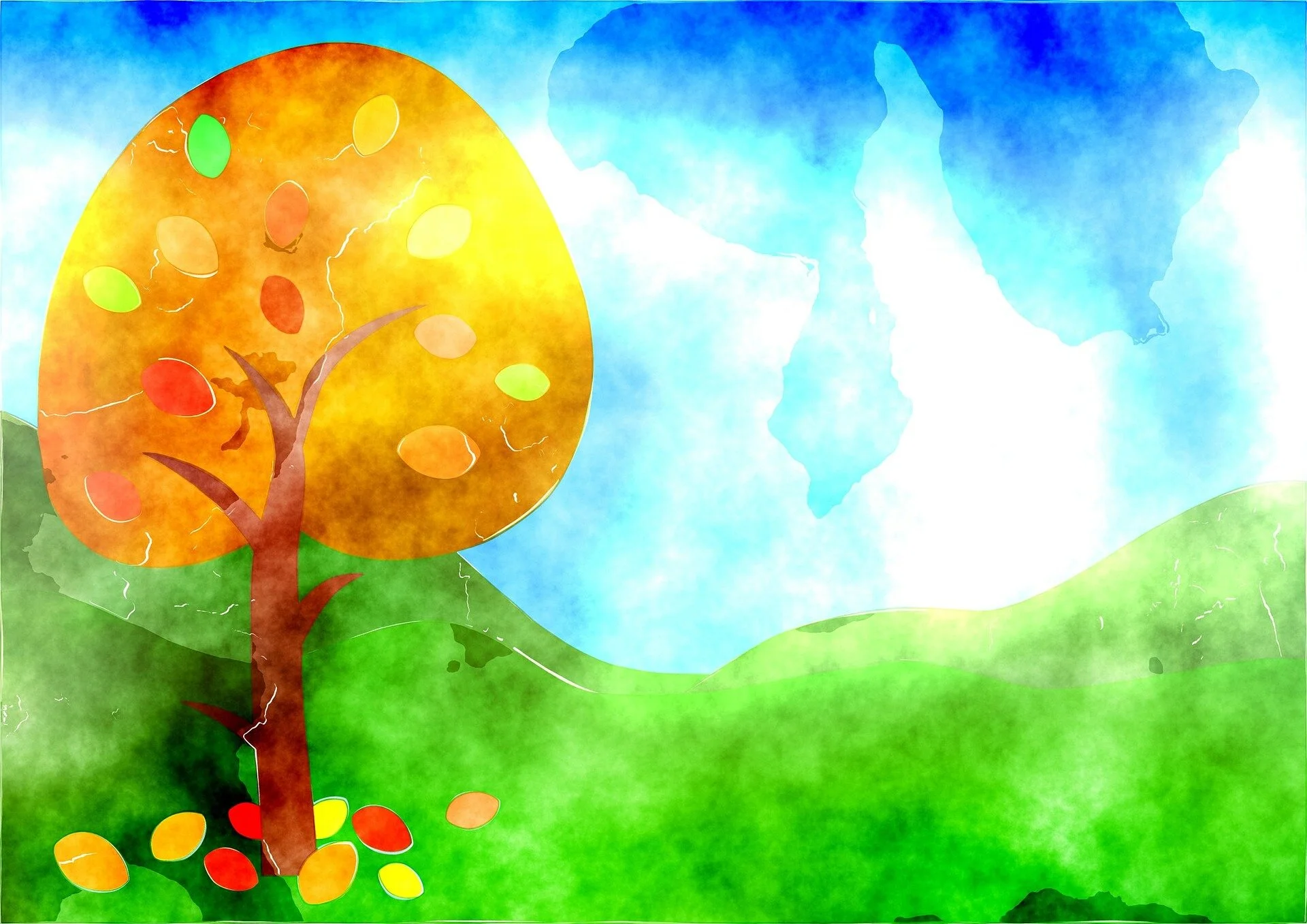 Art Classes for Kids: Mixed Media Fall Landscape