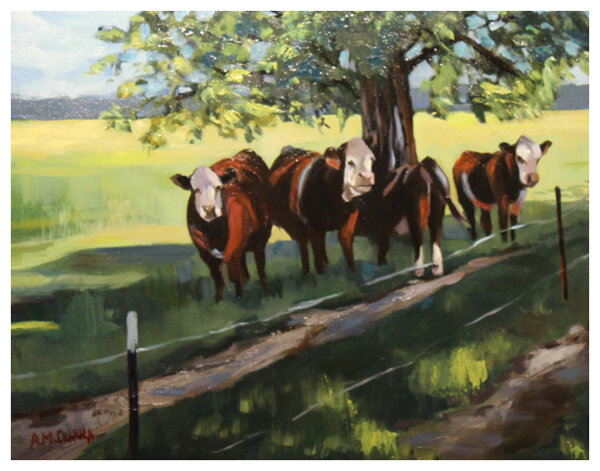 #ArtoftheDay:
&quot;Shady Hangout&quot; by Ann M. Cehula
(Oil, $350) currently on view in our gallery