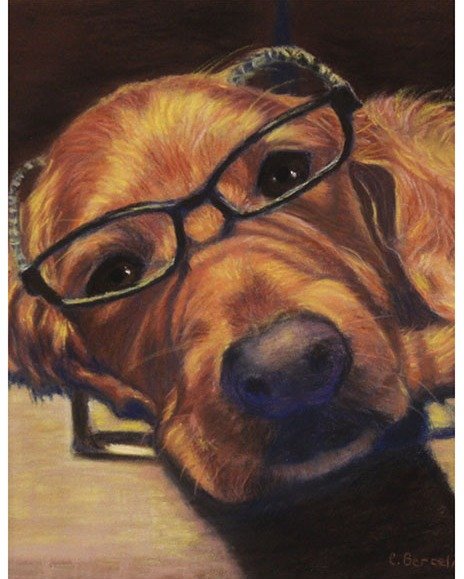 #artoftheday 
&ldquo;Professor Molly&rdquo; by Cindy Berceli (Pastel, $1,200)
Currently on view at the gallery