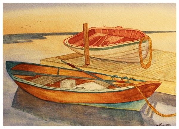 #artoftheday 
&ldquo;Be Still&rdquo; by Lauretta Eisler (Watercolor, NFS)
Currently on view at the gallery