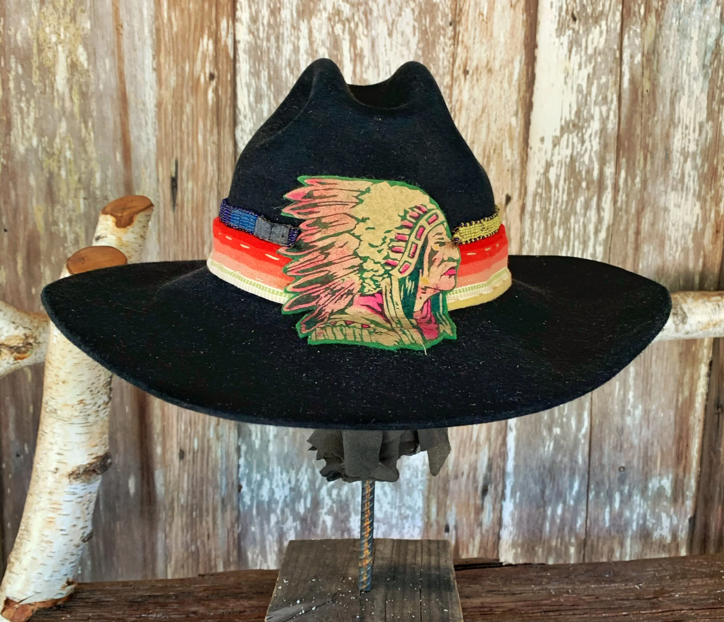 Stetson Felt Indian Hat Size 7 1/8 