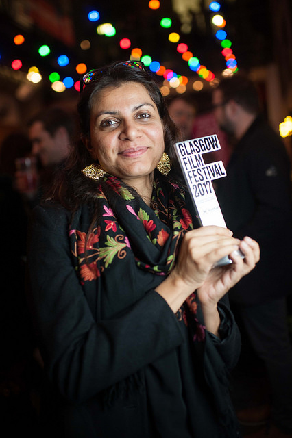 Alankrita Shrivastava with her award in Glasgow