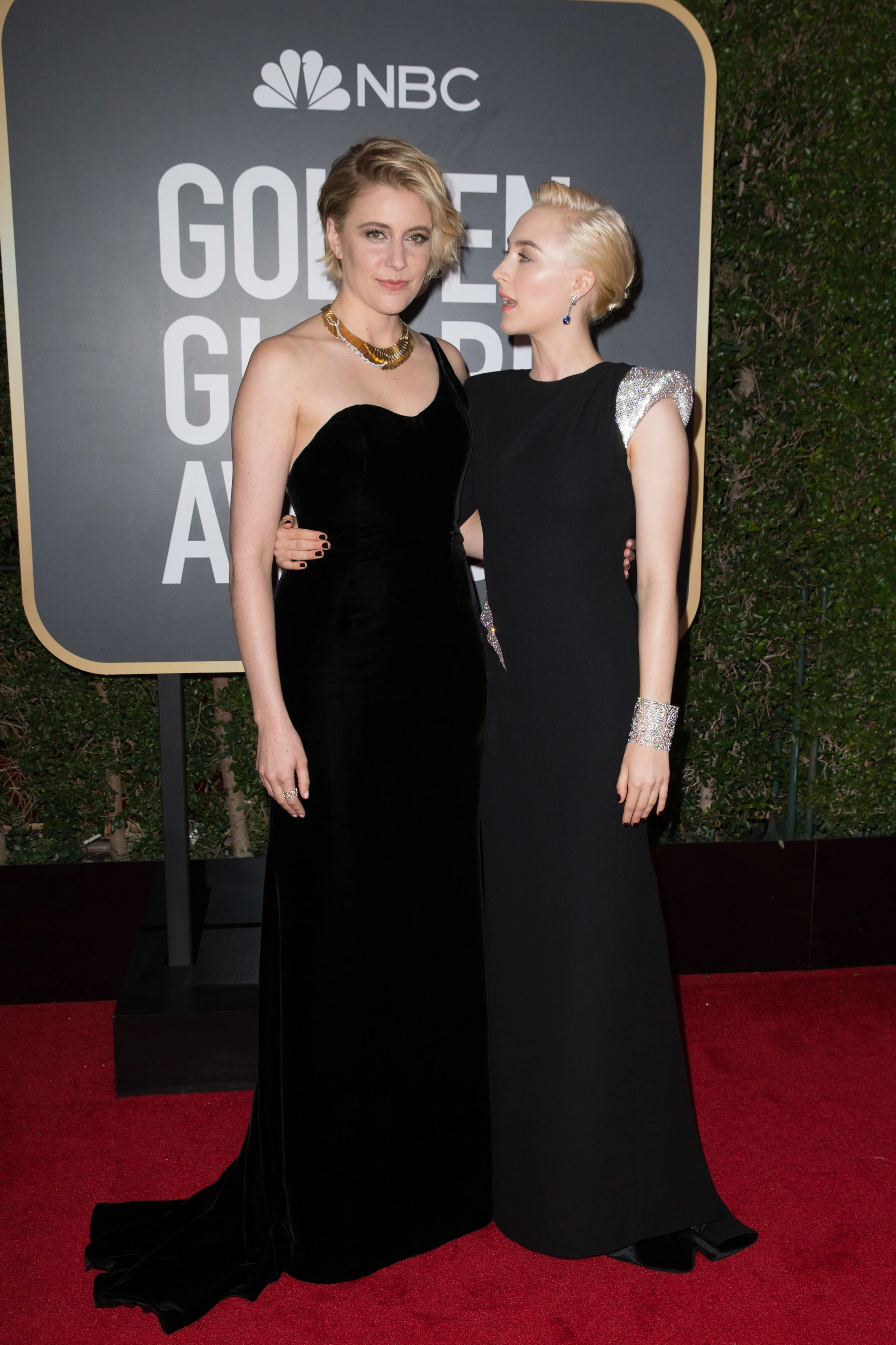 Lady Bird director and writer Greta Gerwig with Saoirse Ronan. Courtesy HFPA