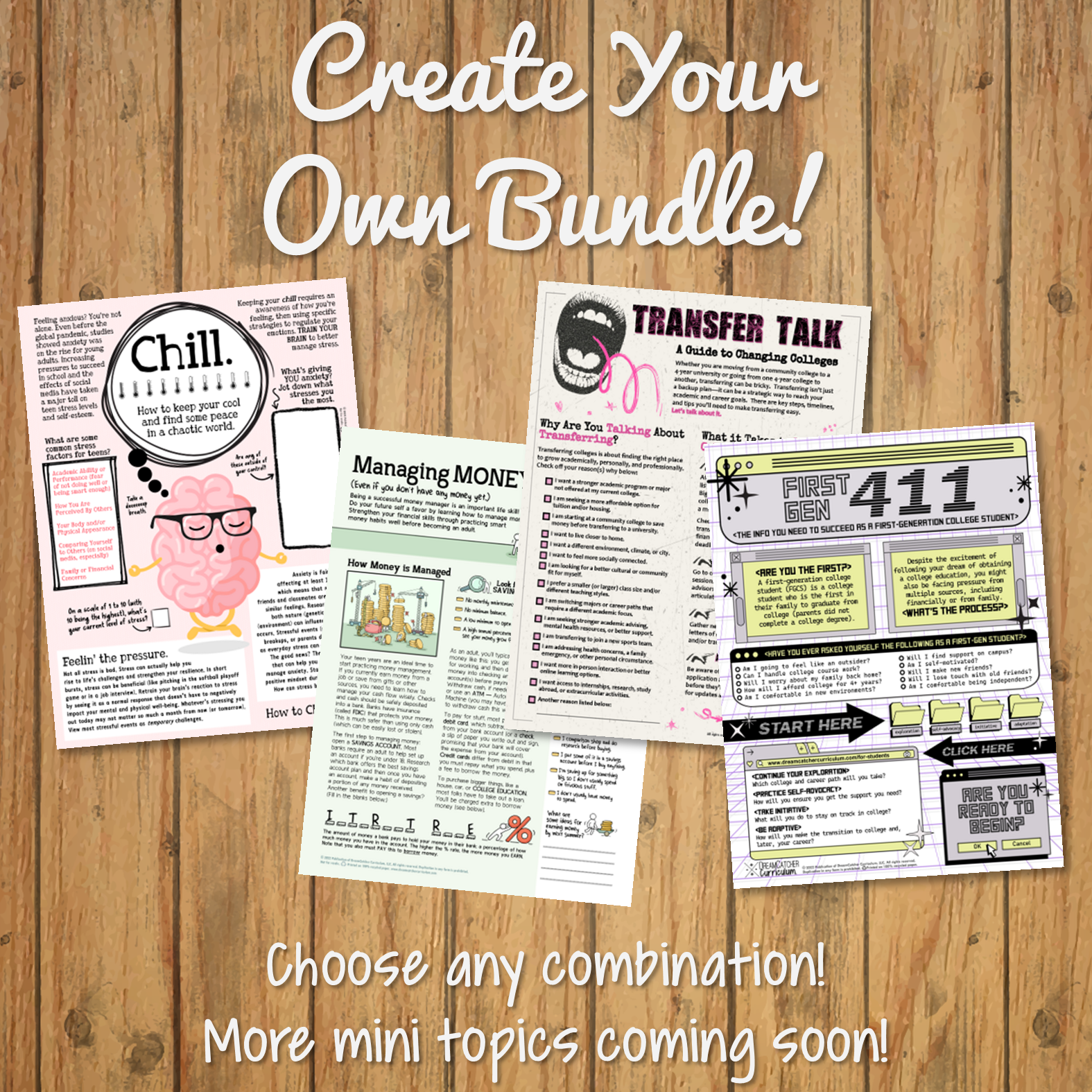 Mini Topic Curriculum Bundle (4 Mini Topic Packets Total)