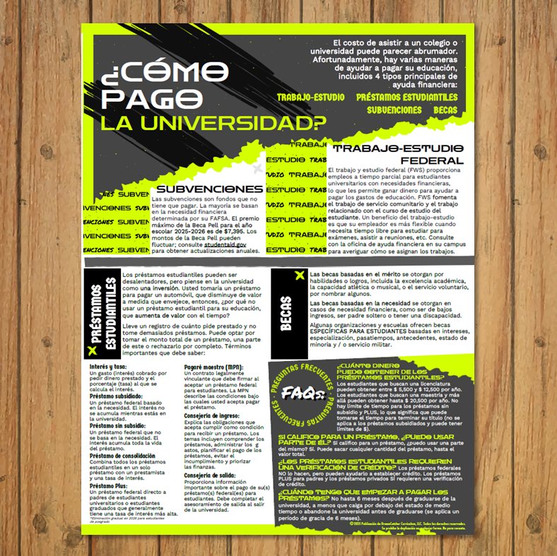 2026-2027 Paying for College en Espanol Page 1.png