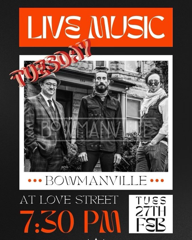 Tonight the Bowmanville Trio is back at Love Street for our last Tuesday of the month residency! Come check out this amazing venue as we regale you with tune that are sure to put a smile on your face! 🤓

#jazz #blues #chicago