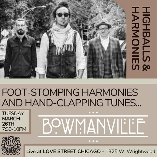 We&rsquo;re back at Love Street tonight for highballs and harmonies! Come on out and buy us a drink!