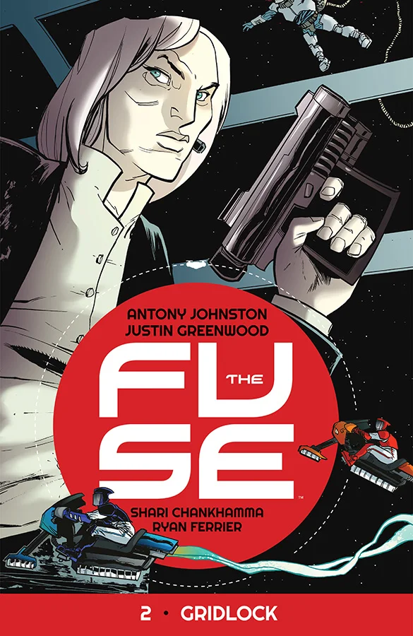 antonyjohnston :
THE FUSE Vol 2: Gridlock goes on sale this week. ZERO-G MURDER IN THE COLD OF SPACE! They call it ‘Gridlocking’ — maglev-bike races across the Fuse’s vast solar arrays. Fast, dangerous, and very illegal. So when the #1 gridlock racer turns up dead, Klem and Ralph begin their own race to catch a killer… in a case that will force them into the dark underbellies of drug smuggling and terrorism in zero-g! ‘Gridlock’ is a step-change from Vol 1, 'The Russia Shift’, with more action, not to mention quite a bit more sci in the fi . After easing readers into the familiar-but-odd world of THE FUSE, we’re now diving deep into orbital space culture — as well as solving a murder or two, of course! THE FUSE Vol 2: Gridlock is 160 pages of sci-fi crime, and available from all good comic and book stores. In comic stores, the order code is APR150584 ; in bookstores, the ISBN is 978-1-63215-313-5 . Digital readers can get it from Comixology or Image Comics .
