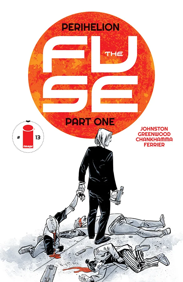 antonyjohnston :
PRE-ORDER THE FUSE #13: “PERIHELION” PART ONE THE FUSE returns in August! It’s the start of Vol 3 in our sci-fi cops series, and for this one we’re going to do something a bit different. Perihelion is the day of the year when the earth — and therefore the Fuse, too — is closest to the sun. And on that day, everyone in orbit goes a little… crazy. All leave is cancelled. All shifts are combined. All hell breaks loose! So for this story, instead of following Ristovych & Dietrich solve a single case over the course of several days, we’ll follow a single day, filled with several cases — including murder, but also much more besides :) Oh, and as you can see, we have a new cover style to go with the new story. It’s going to be pretty awesome. THE FUSE #13 • ON SALE AUG 5 FROM IMAGE COMICS • PRE-ORDER IT NOW, ORDER CODE JUN150501