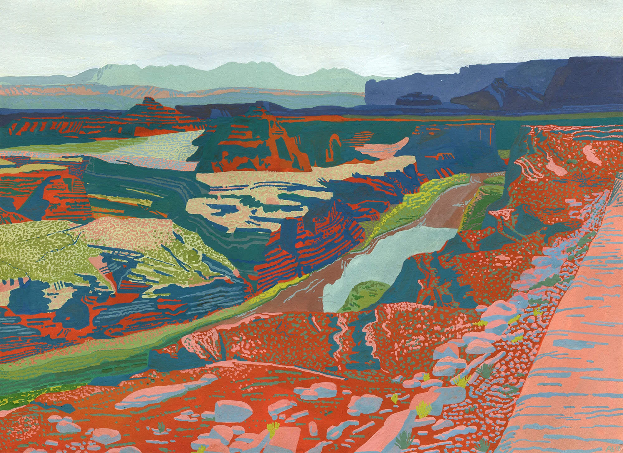 Canyonlands , Gouache on paper, 2018, 11x14 in