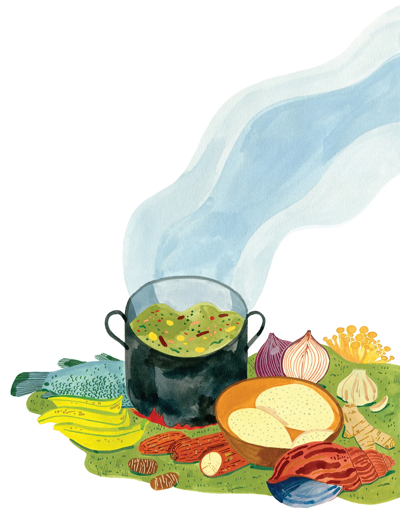 Illustration for the New York TImes Sunday Review. Article can be found here . Written by Ayesha Harruna Attah AD Nathan Huang