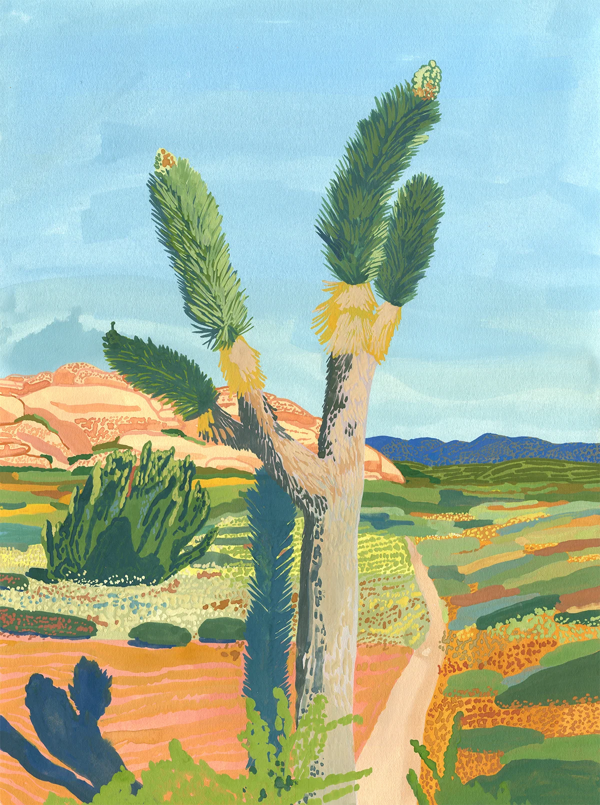 Hidden Valley 1 , Gouache on paper, 2019, 15x11 in