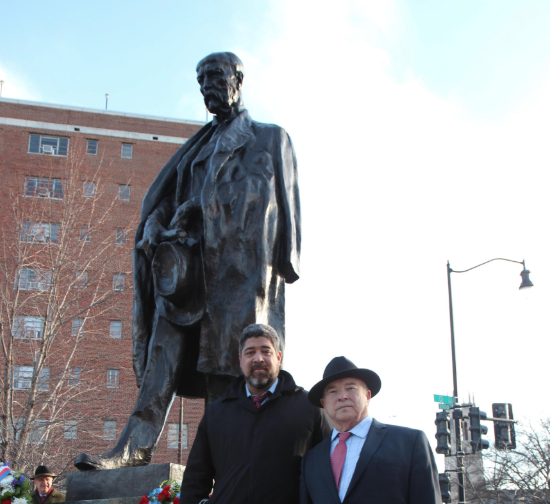 Also at the Masaryk memorial, Freedom House's John Suarez.