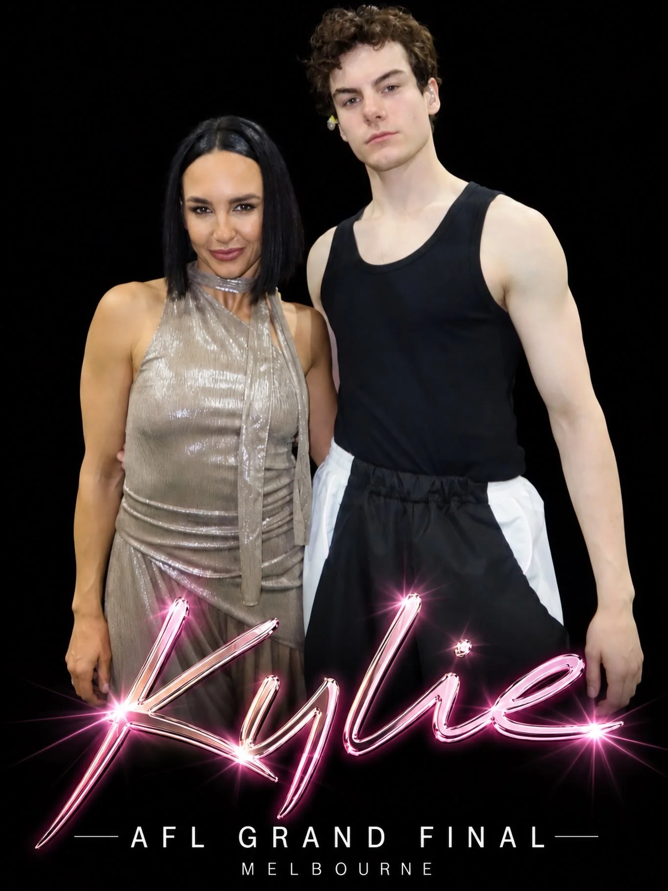 Our brilliant artists @laureneltonn_ &amp; @louisfontaine hit the stage with the one &amp; only KYLIE MINOGUE at the AFL Grand Final over the weekend 🪩🔥

What a moment. What a gig. What a couple of superstars.

#proudagents⭐️ 
Thanks to: 
@kyliemin