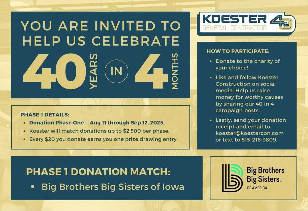 PHASE ONE STARTS NOW!

We&rsquo;re celebrating 40 years by doing what we do best: building stronger communities. From now through Sept. 12, donate to make a difference and win big!

💰 Prizes:
- 2 winners in Phase 1 &ndash; $500 each
- Grand Prize en