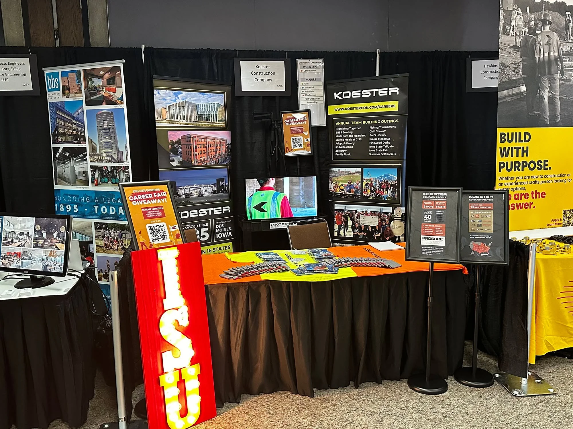 Last week, our team had the privilege of connecting with the future leaders of construction at two fantastic events. The Iowa State University College of Engineering Career Fair and the University of Northern Iowa Construction Management Club Career 