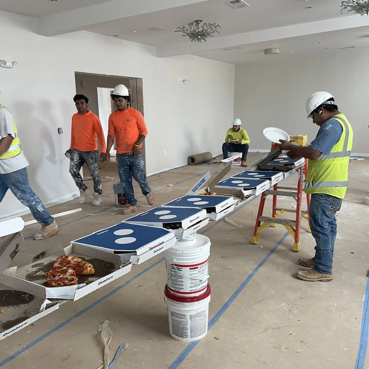 Sometimes the best way to say thank you is with pizza.

To show our appreciation for the great work being done at Parc at Rosenwald Apartments in Griffin, GA, we sent a whole bunch of pizza to the job site.
This project includes multiple buildings at