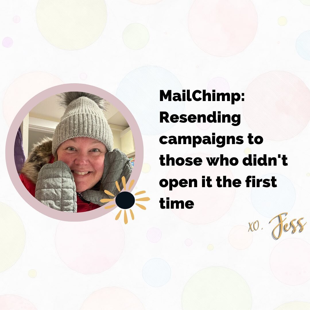 🎉 New YouTube How To!

Are you using Mailchimp?  Are you resending your campaigns to those who didn&rsquo;t open your email the first time you sent it?

Tap the link in my bio for a video on how to do just that!