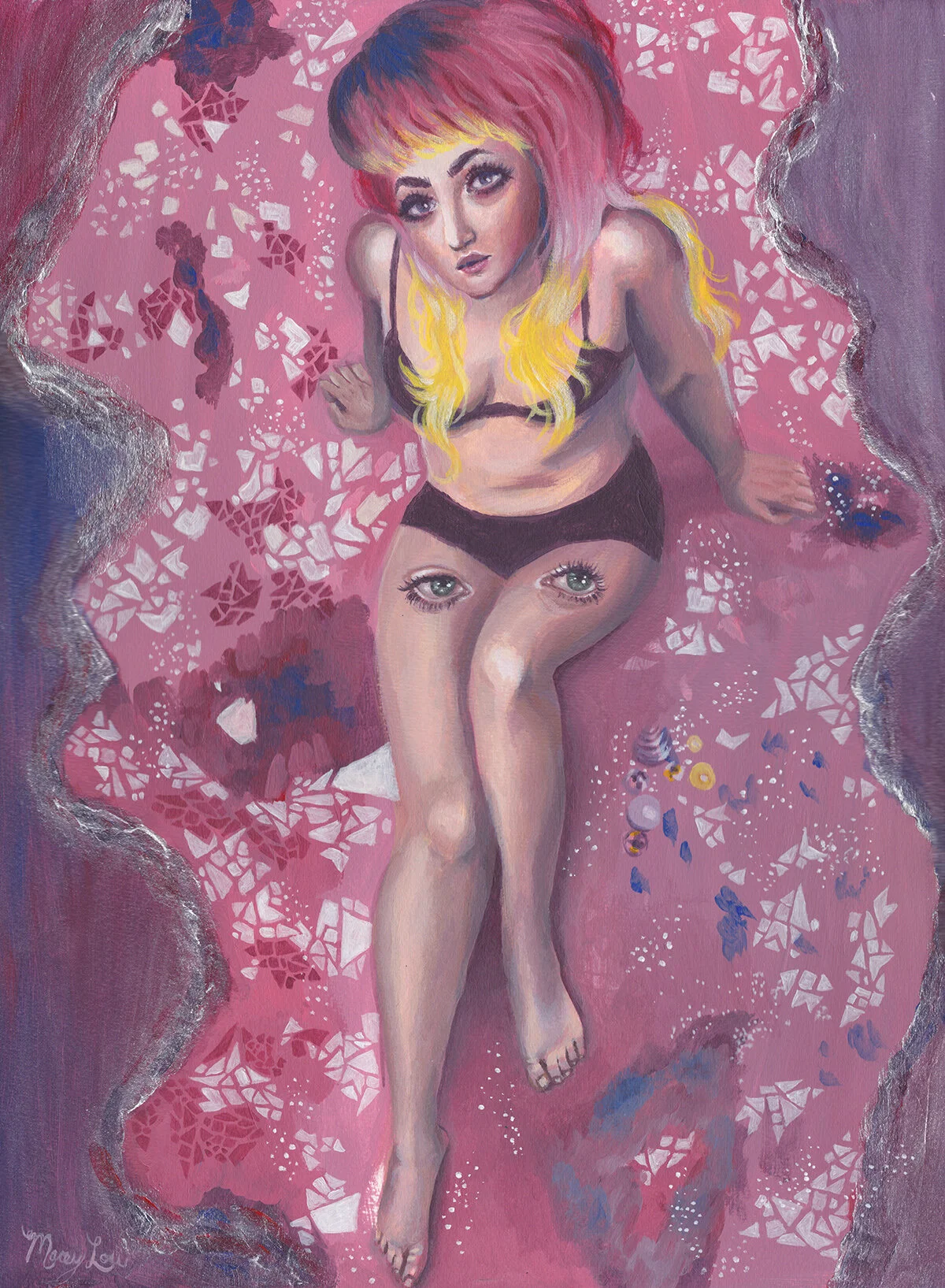 "Crystalized" Acrylic Painting