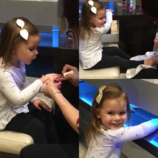 So excited to get her 1st Mani & Pedi! 💅🏻 #granddaughterlove💗 #pinksparkles #bubbiesgirls #girlsfunday #happynewyear #roshhashana #sweetnewyear