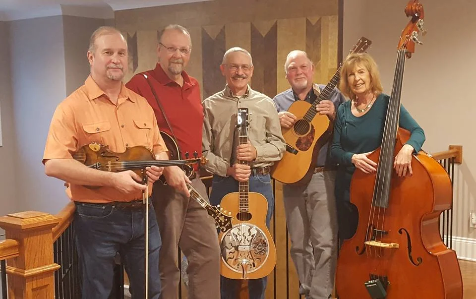 Joel Reagan, fiddle; Cheryl Gilbert, bass; Mark Gilbert, banjo/guitar; David Thier, dobro/guitar and John Young, mandolin/guitar