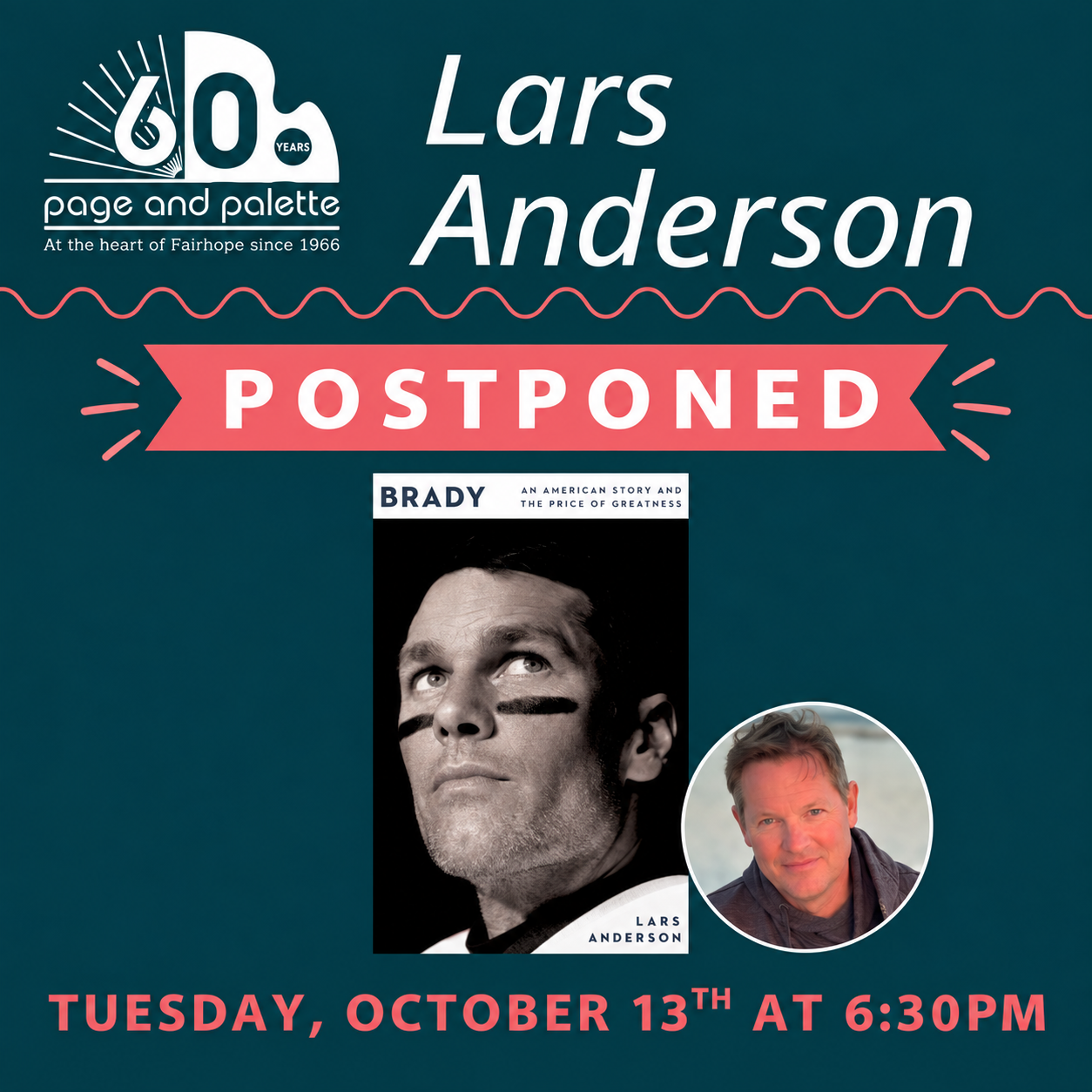 POSTPONED — Lars Anderson 10/13